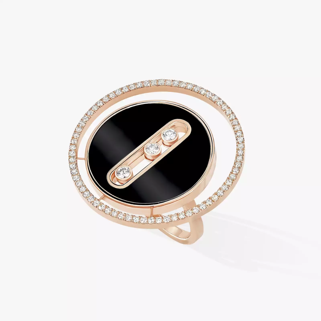 Onyx Lucky Move Large Diamond Ring 18ct Gold