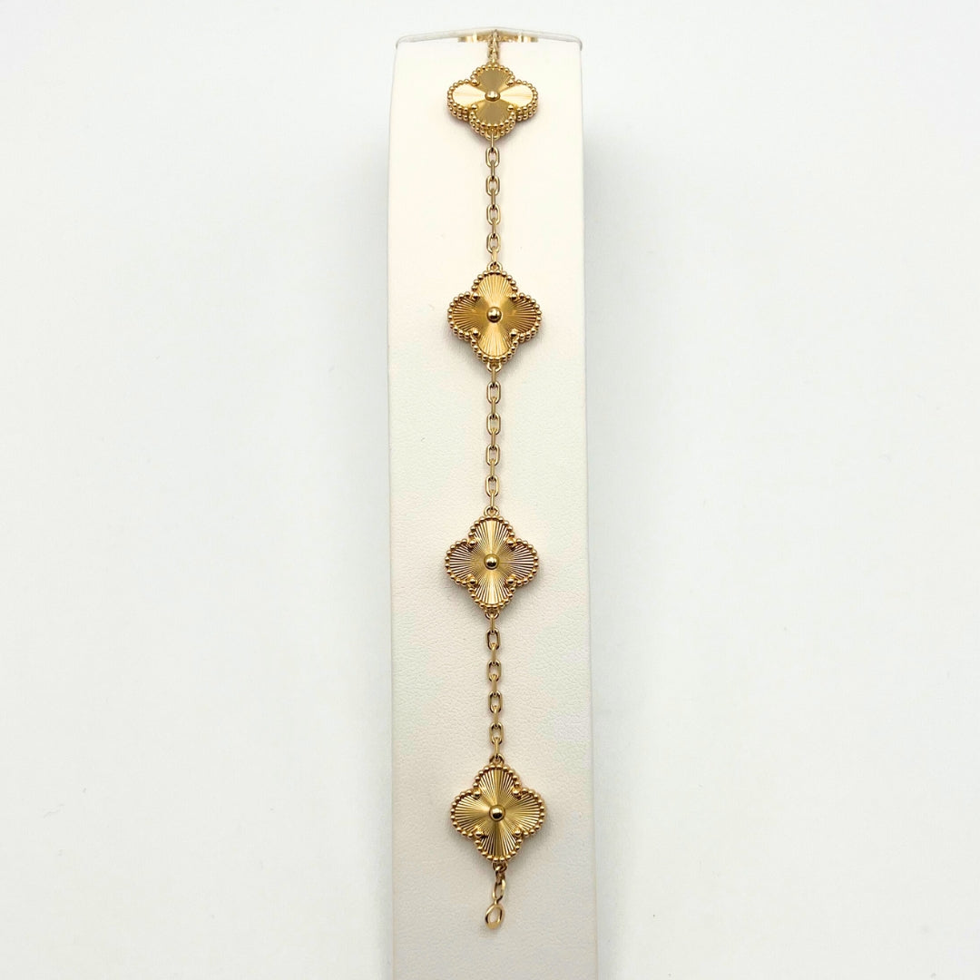 Van Cleef & Arpels Vintage Alhambra Bracelet 5 Motifs 18K Yellow Gold