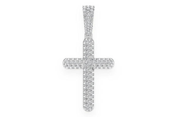 Pendentif diamant Croix pétillante 1,10 ct en or massif 14 carats