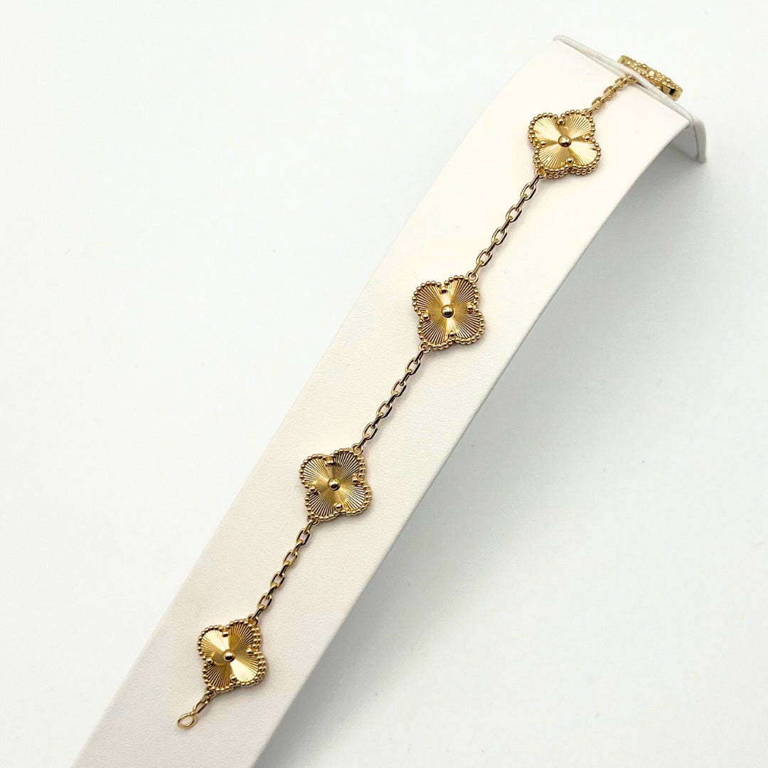 Van Cleef & Arpels Vintage Alhambra Bracelet 5 Motifs 18K Yellow Gold