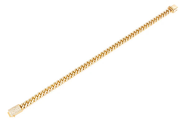 Erkals Jewellers 6MM Miami Cuban Diamond Bracelet 18K Gold 4.25ctw