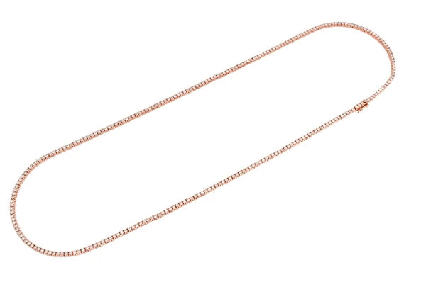 Ensemble de griffes 2 pts, collier de tennis de 5,50 ct, or massif 14 carats