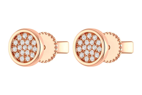 Erkals Jewellers Bezel Set Cluster Stud Earrings 18K Gold 0.05ctw