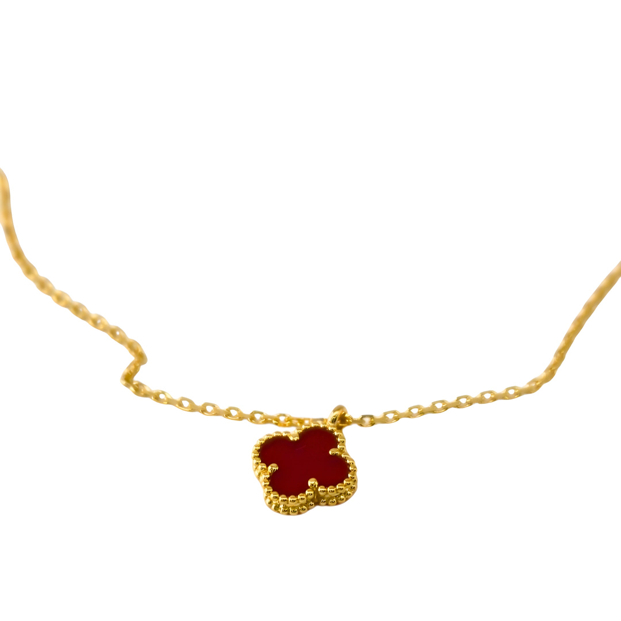 Van Cleef & Arpels Sweet Alhambra Pendant Carnelian 18K Rose Gold