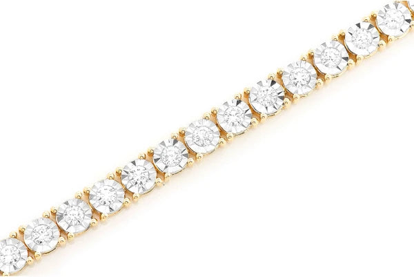 Erkals Jewellers 12pt Miracle Set Diamond Tennis Bracelet 18K Gold 4.15ctw
