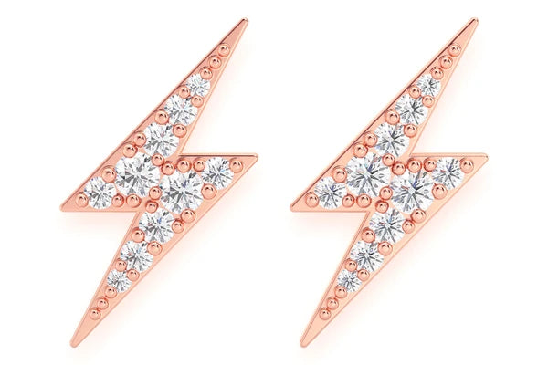 Erkals Jewellers Lightning Bolt Stud Earrings 18K Gold 0.25ctw