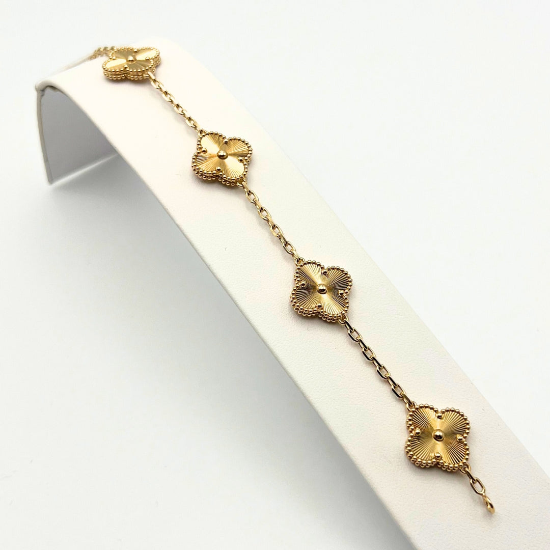 Van Cleef & Arpels Vintage Alhambra Bracelet 5 Motifs 18K Yellow Gold