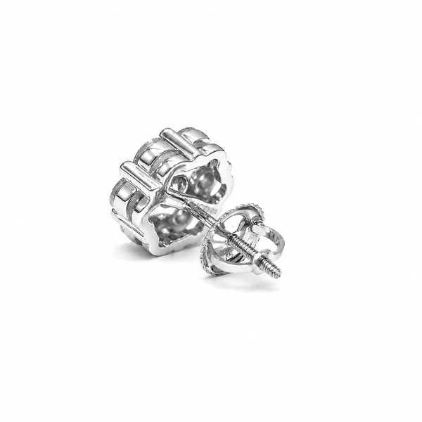 Erkals Jewellers Flower Stud Earrings 18K Gold 1.50ctw
