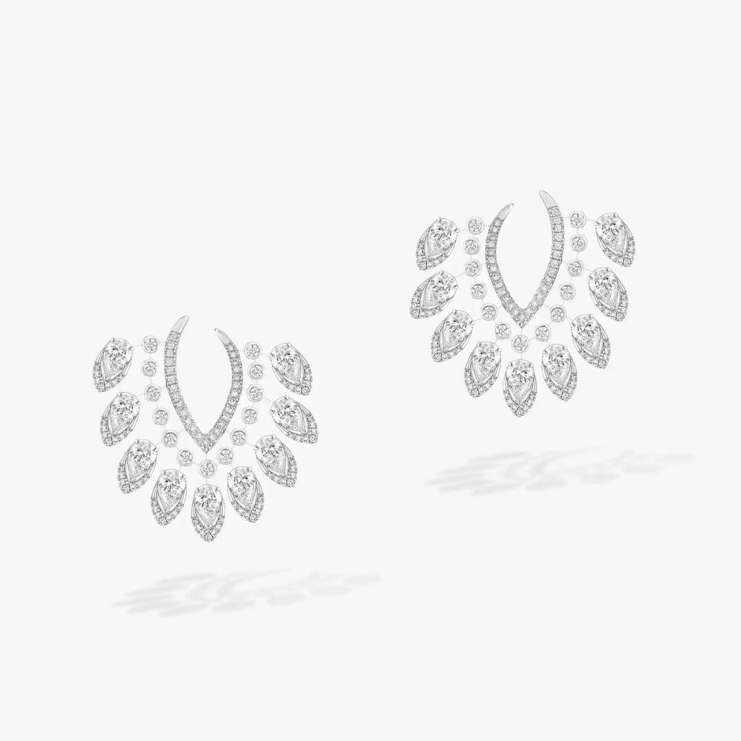 Desert Bloom Large Diamond Earrings 18ct White Gold