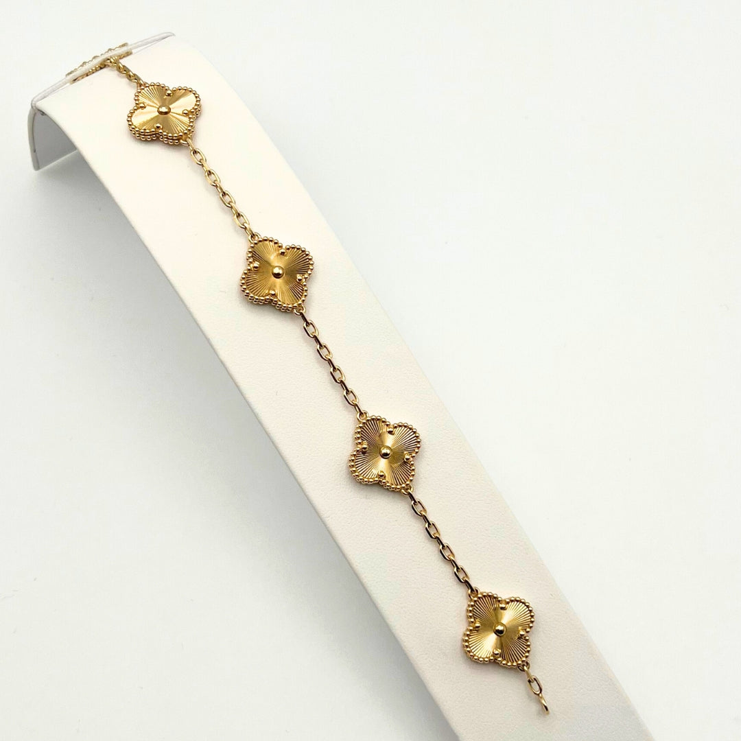 Van Cleef & Arpels Vintage Alhambra Bracelet 5 Motifs 18K Yellow Gold
