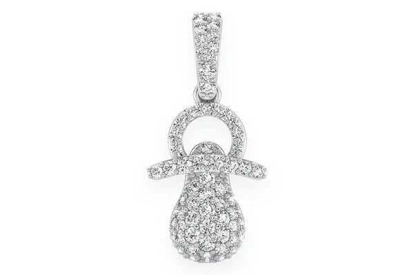 Sucette pour bébé Pendentif diamant 0,50 ct en or massif 14 carats