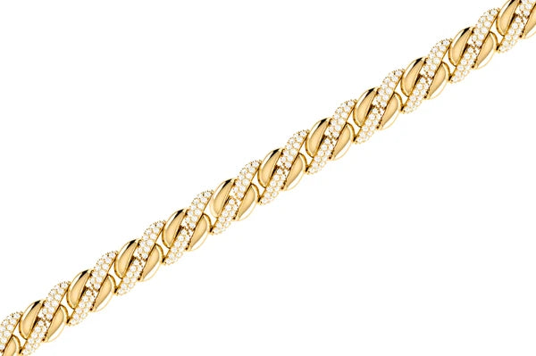 Erkals Jewellers Miami Cuban Half Link Diamond Bracelet 18K Gold 0.85ctw