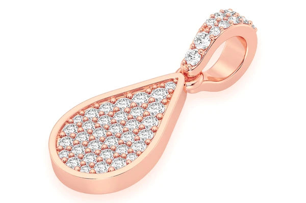 Pendentif goutte d'eau Emoji 0,33 ct diamant en or massif 14 carats