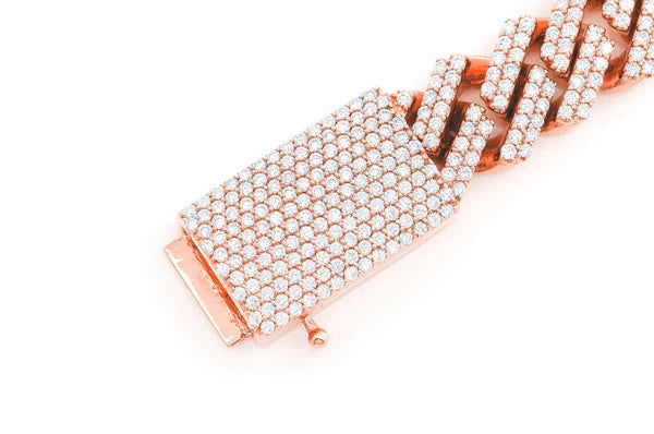 Erkals Jewellers 11mm Raised Diamond Cuban Link Bracelet 18K Gold 8.50ctw