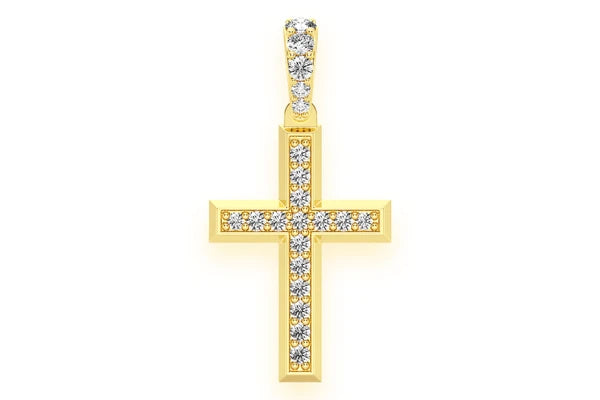 Erkals Jewellers Angled Cross Pendant 18K Gold Diamond 0.33ctw