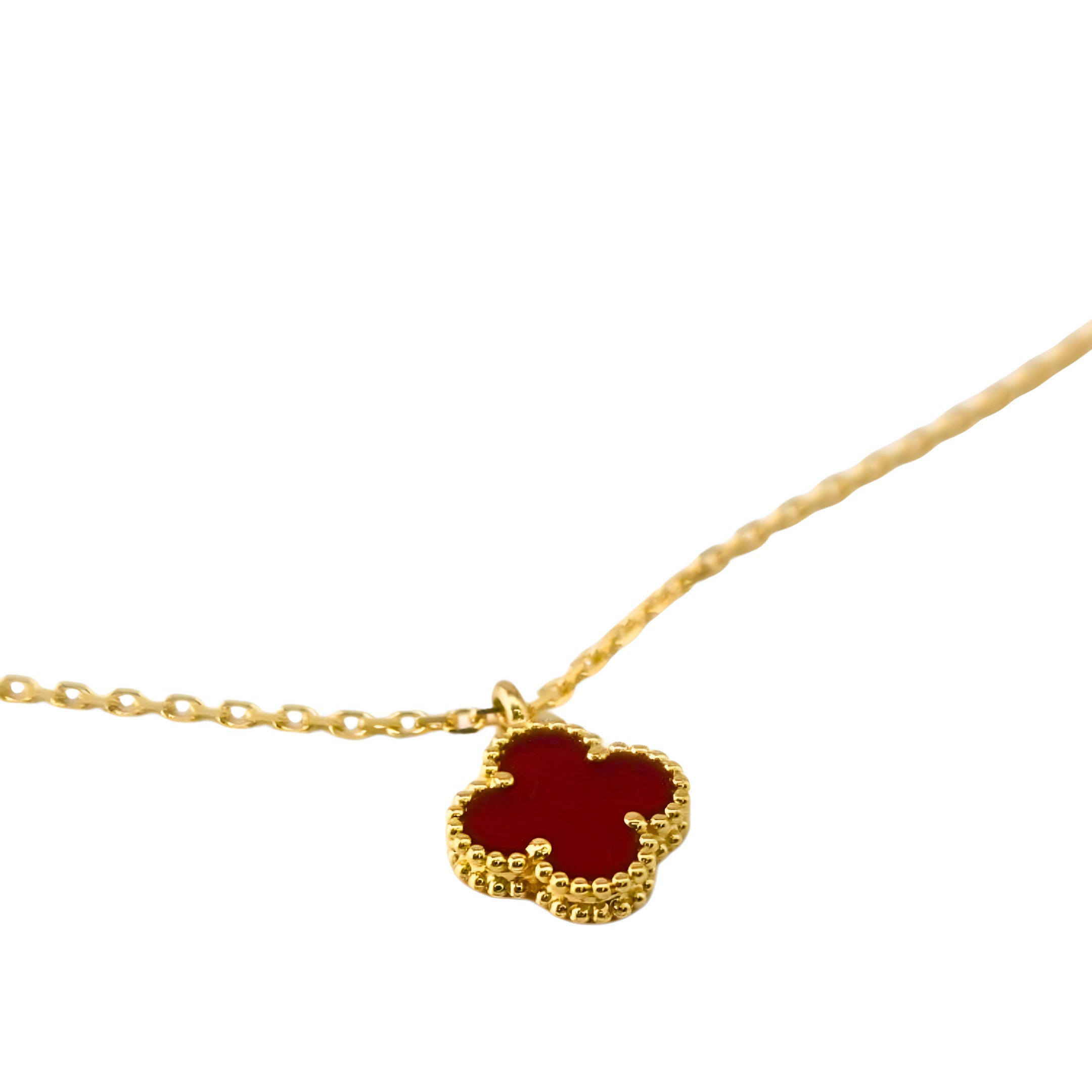 Van Cleef & Arpels Sweet Alhambra Pendant Carnelian 18K Rose Gold