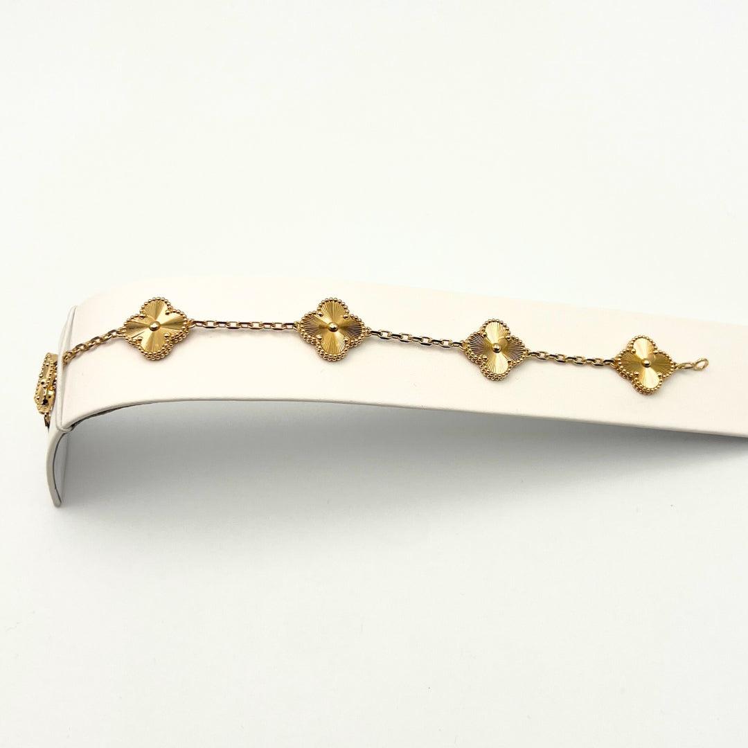 Van Cleef & Arpels Vintage Alhambra Bracelet 5 Motifs 18K Yellow Gold