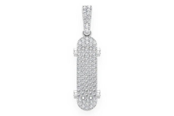 Erkals Jewellers Skateboard Pendant 18K Gold Diamond 0.35ctw