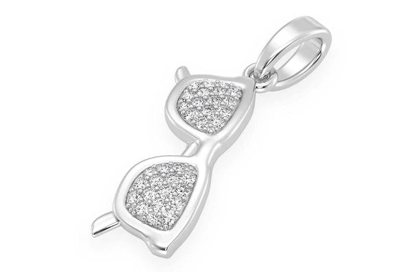 0.25ct Diamond Sunglasses Pendant 18K Solid Gold