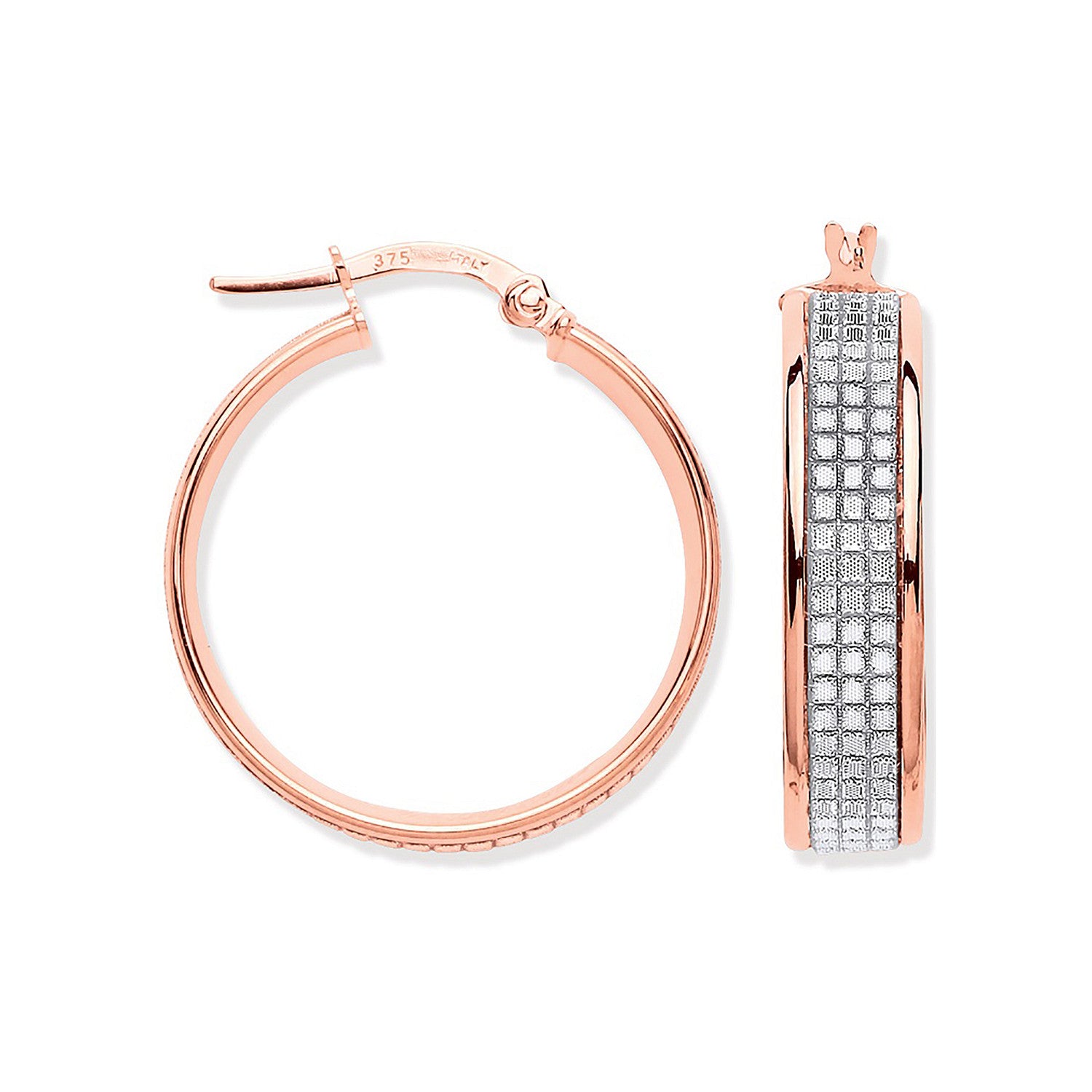 R/G 25mm Moondust p/c Illusion Hoop Earrings