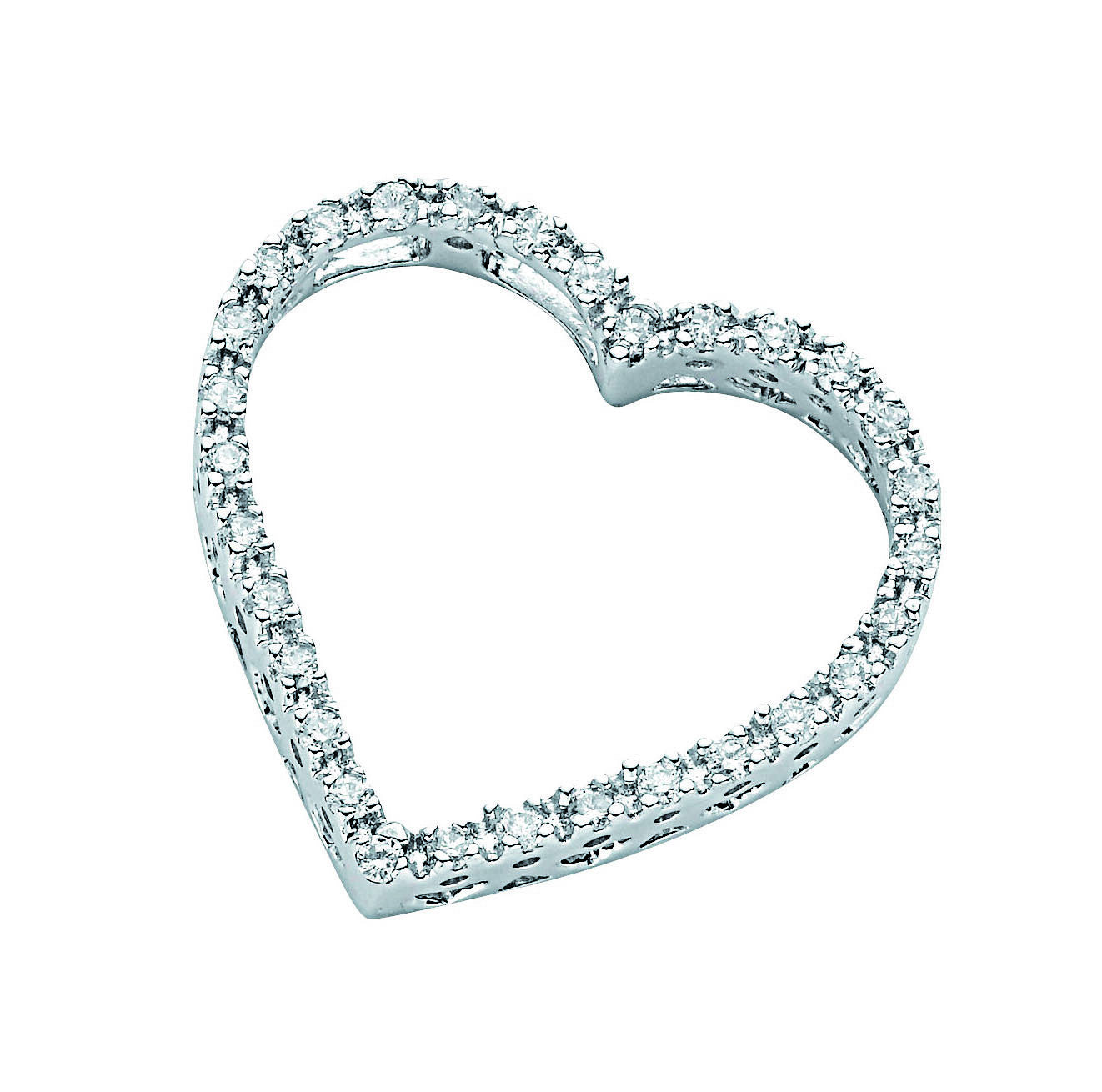 18ct White Gold 0.25ct Diamond Heart Pendant