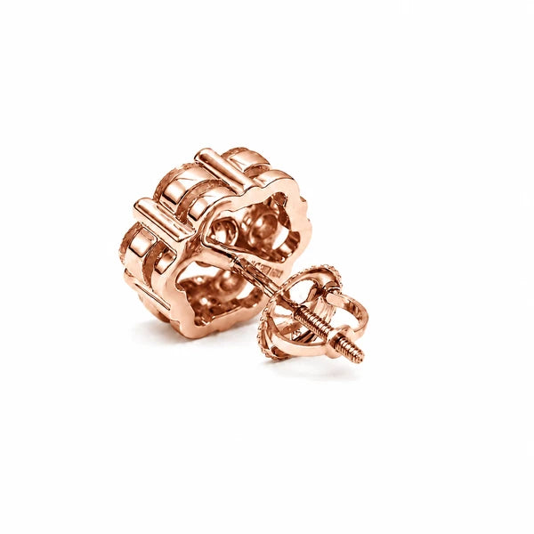 Erkals Jewellers Flower Stud Earrings 18K Gold 4.00ctw