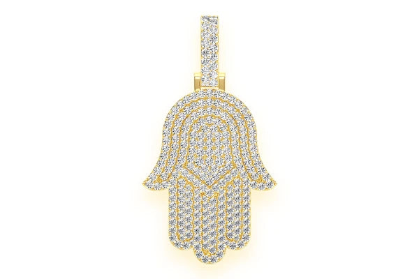 Erkals Jewellers Hamsa Pendant 18K Gold Diamond 10.00ctw