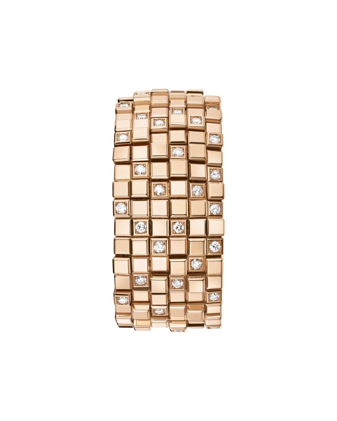 Ice Cube Cuff Diamond Bangle 18ct Rose Gold
