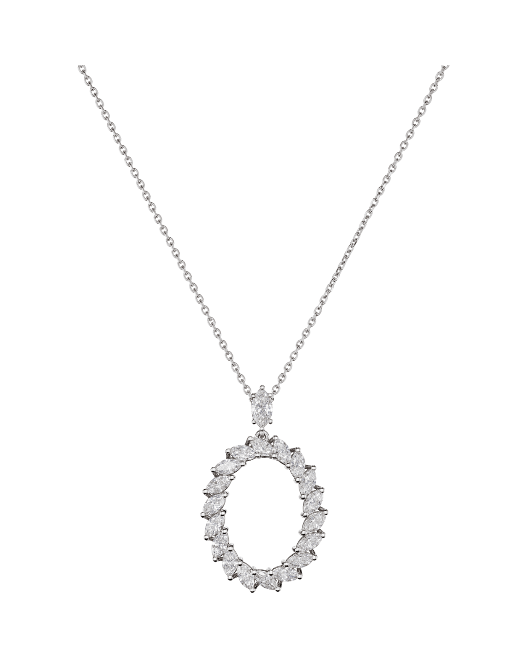 L'Heure du Diamant Marquise Diamond Pendant 18ct White Gold