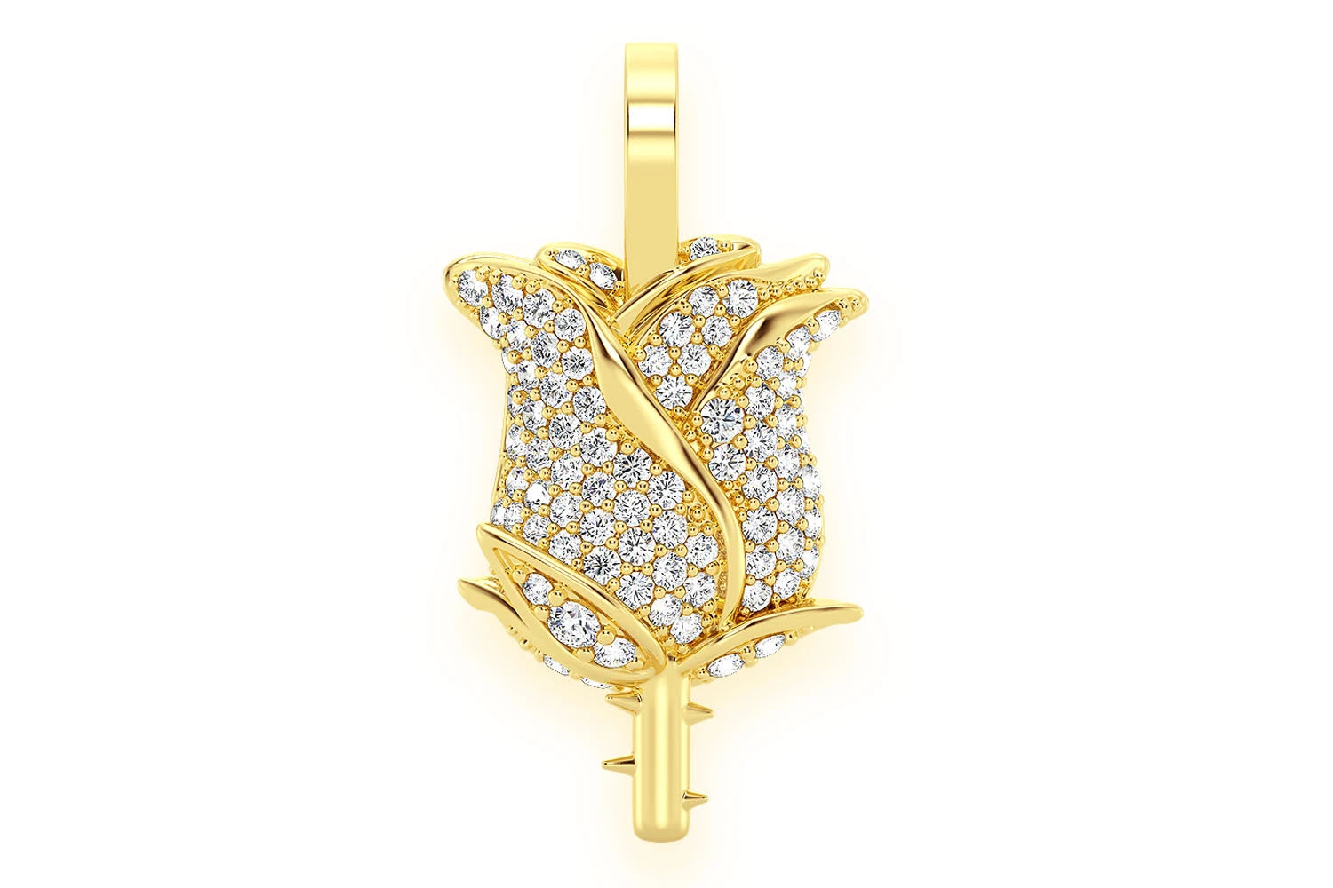Erkals Jewellers Rose Flower Diamond Pendant 18K Gold 0.33ctw