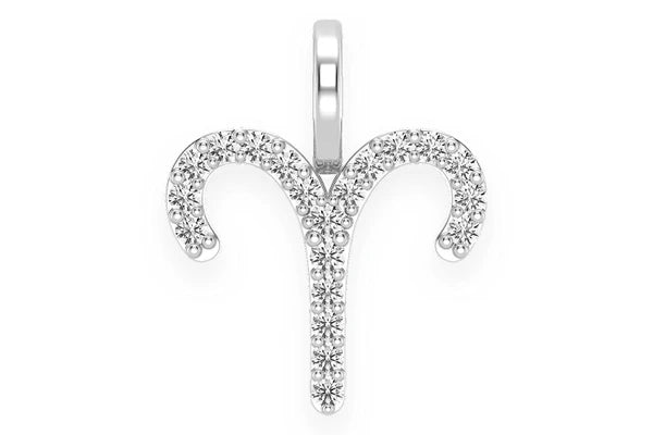 Erkals Jewellers Aries Zodiac Pendant 18K Gold Diamond 0.10ctw