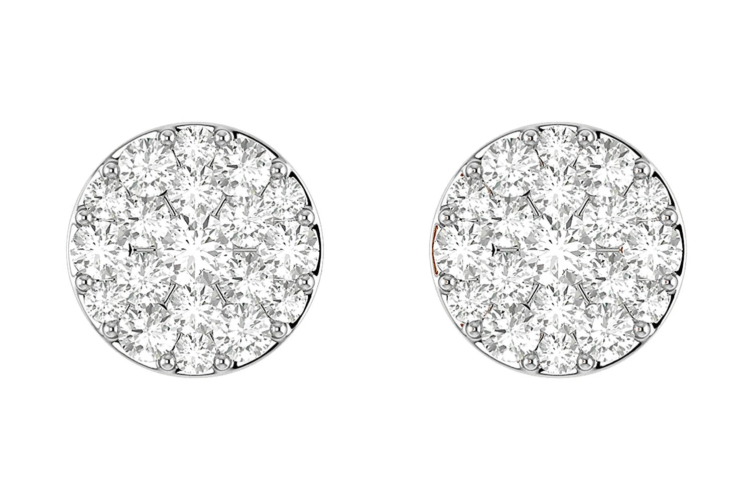 Erkals Jewellers Disc Cluster Stud Earrings 18K Gold 0.40ctw