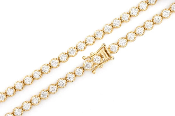 Erkals Jewellers 10pt Crown Set Diamond Tennis Necklace 18K Gold 12.50ctw