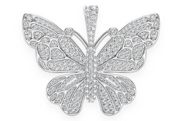 Pendentif diamant papillon 2,00 ct en or massif 14 carats