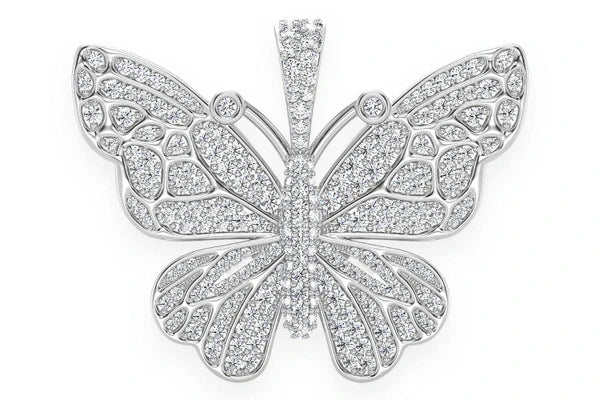 Erkals Jewellers Butterfly Pendant 18K Gold Diamond 2.00ctw