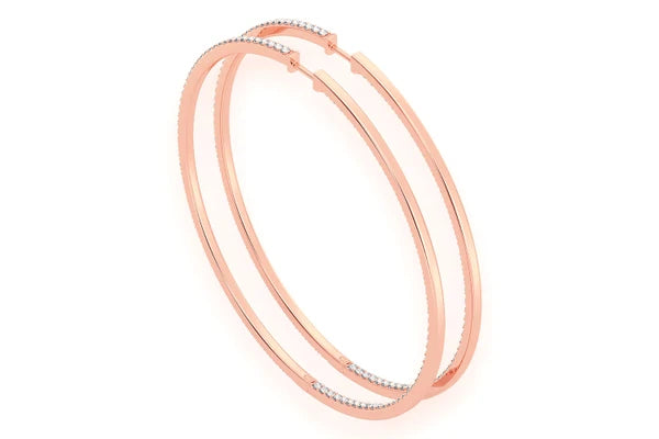 Erkals Jewellers 3-Inch Inside Out Hoop Earrings 18K Gold 6.25ctw