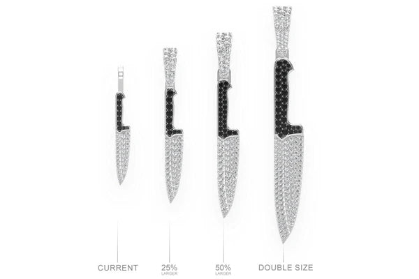 Erkals Jewellers Kitchen Cutting Chef's Knife Diamond Pendant 18K Gold 0.25ctw