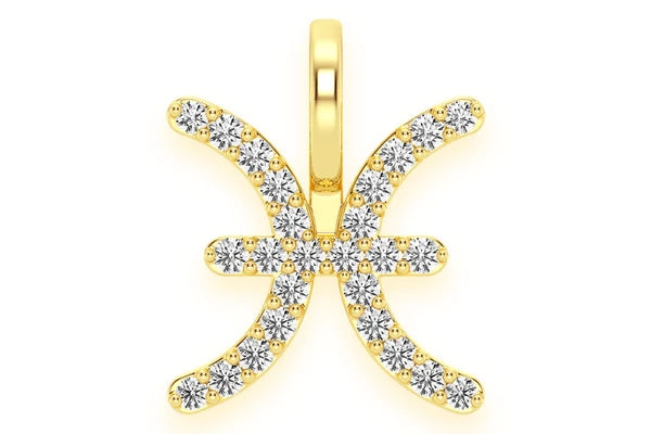 Erkals Jewellers Pisces Zodiac Pendant 18K Gold Diamond 0.10ctw