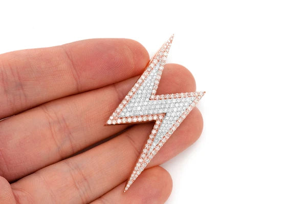 Erkals Jewellers Lightning Bolt Pendant 18K Gold Diamond 2.75ctw