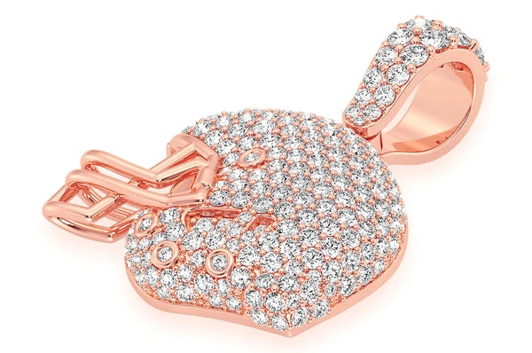 1.50ct Diamond Football Helmet Pendant 18K Solid Gold