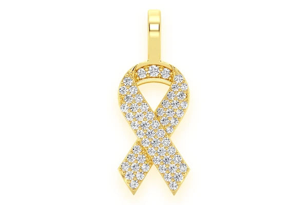 Erkals Jewellers Awareness Ribbon Pendant 18K Gold 0.25ctw