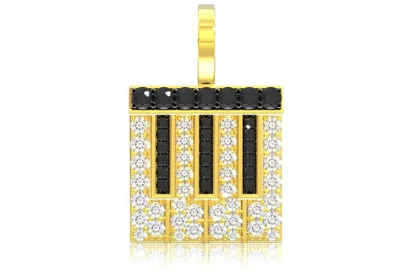 Erkals Jewellers Piano Keys Diamond Pendant 18K Gold 0.75ctw
