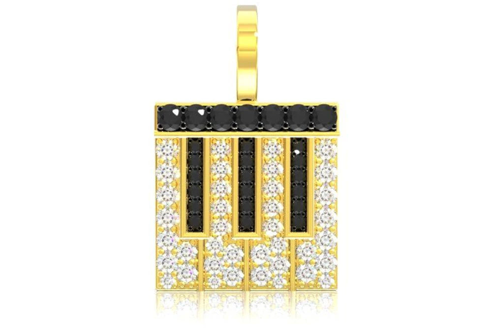 Erkals Jewellers Piano Keys Diamond Pendant 18K Gold 0.75ctw