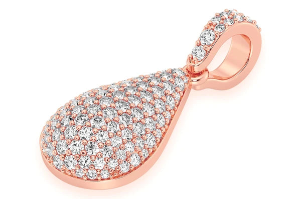 0.60ct Diamond Water Drop Pendant 18K Solid Gold