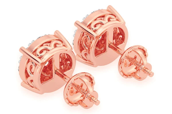 Erkals Jewellers Mosaic Stud Earrings 18K Gold 1.50ctw