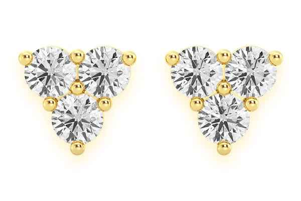 Erkals Jewellers Triangle Stud Earrings 18K Gold 0.20ctw