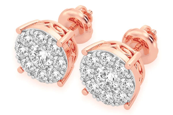 Erkals Jewellers Mosaic Stud Earrings 18K Gold 1.50ctw