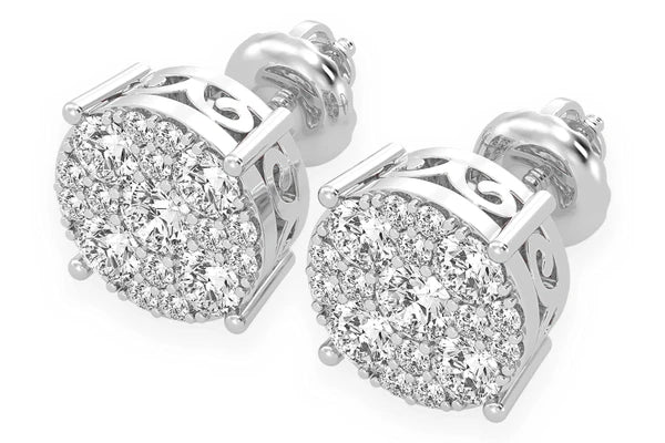 Erkals Jewellers Mosaic Stud Earrings 18K Gold 3.00ctw