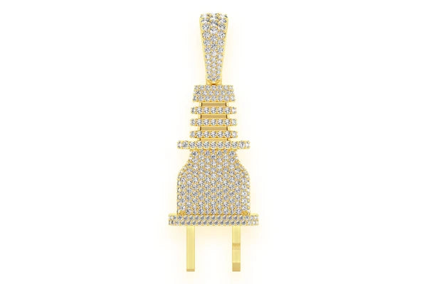 Erkals Jewellers Electric Plug Diamond Pendant 18K Gold 2.15ctw