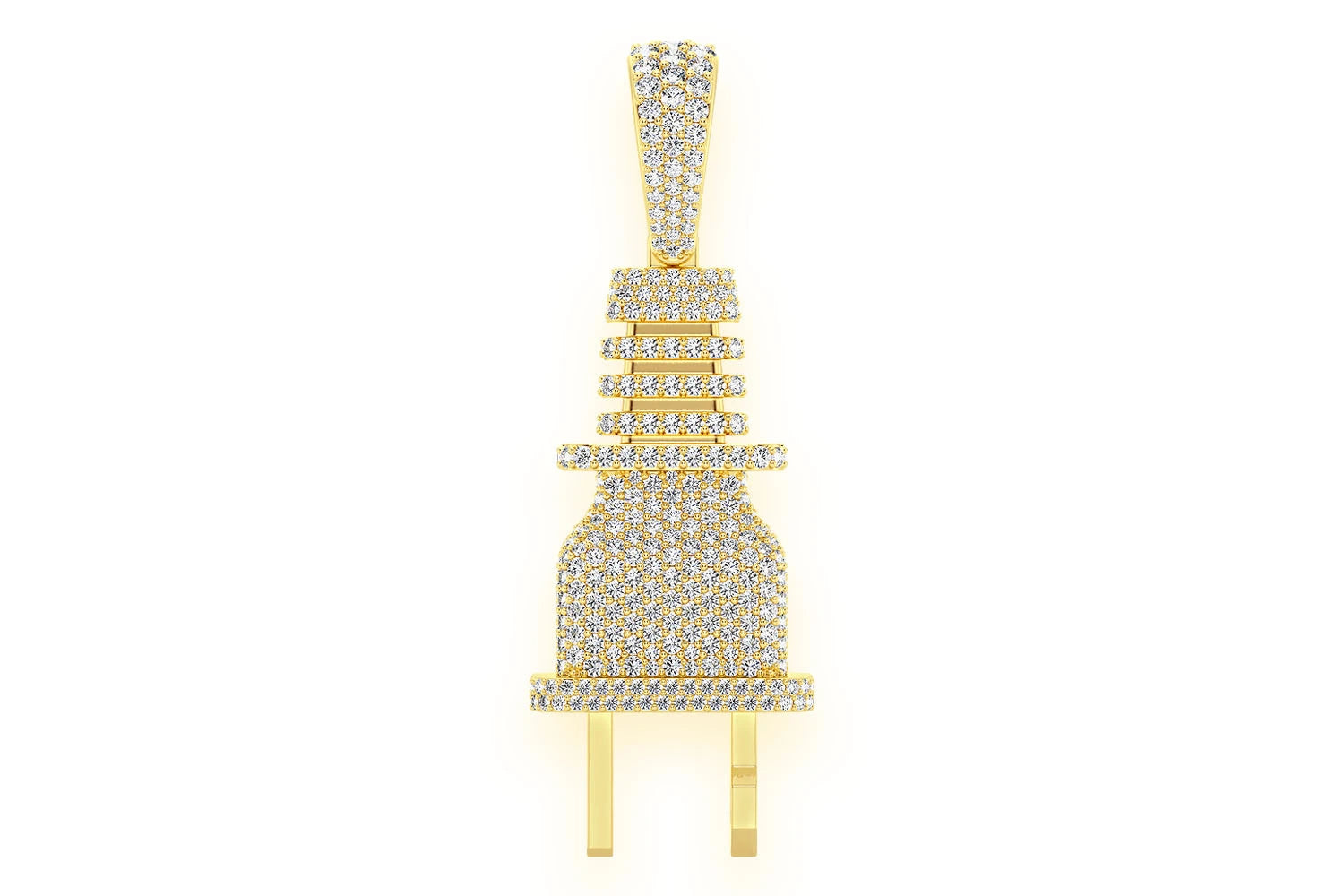 Erkals Jewellers Electric Plug Diamond Pendant 18K Gold 2.15ctw